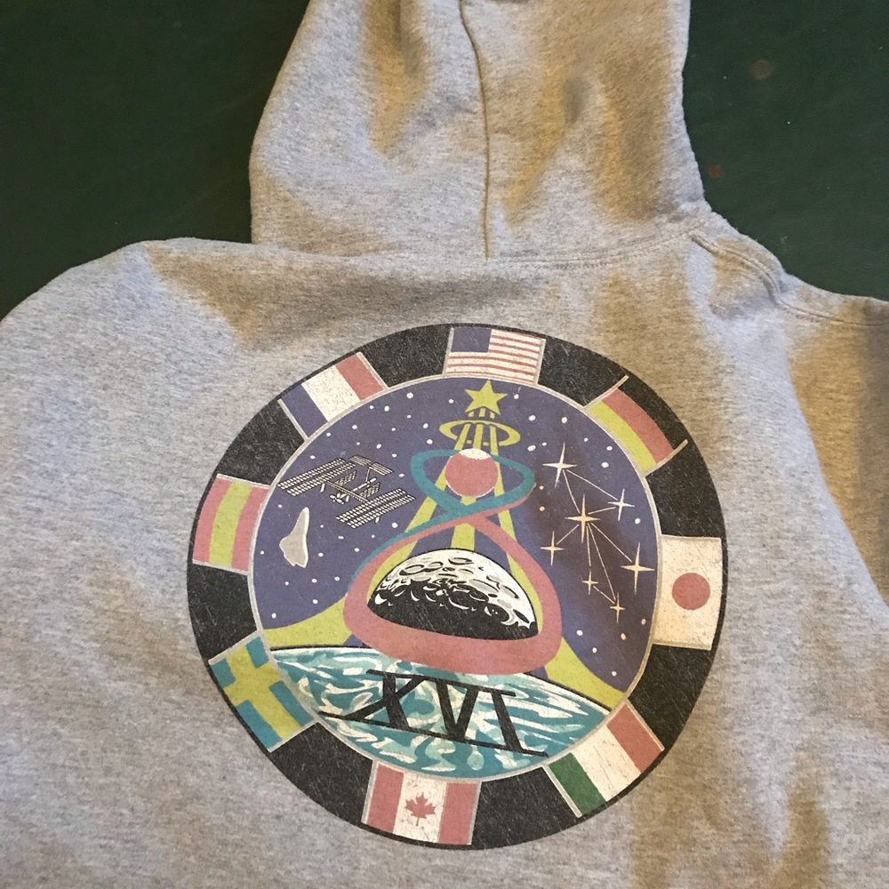 Grey Nasa Hoodie Crop Top